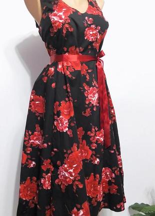 Платье розами миди 52 50 размер бюстье new look