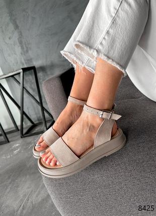 Босоножки женское низькі замша