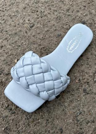 Мюлі жіночі коса шльопанці 🌿 низький хід сланці сабо шльопки мюли