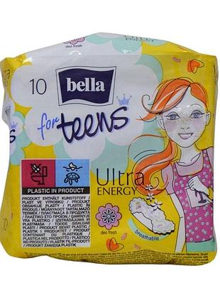 Критичні прокладки bella for teens 10шт енерджі ультра тонкі (для підлітків)