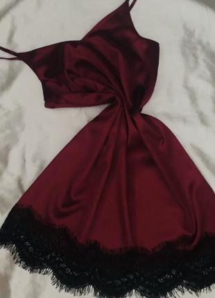 Ночная рубашка короткая с кружевом, одежда для отдыха и дома