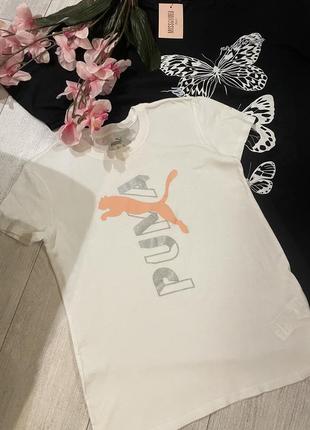 Футболка бавовняна біла з принтом puma xs puma white оригінал