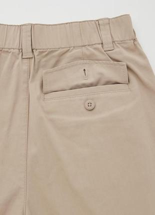 Джогери пісочного кольору uniqlo бежеві пісочні бавовняні брюки штани з гумкою внизу з кишенями8 фото