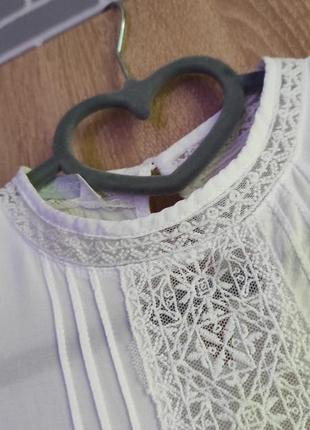 Promod блуза з мереживом у вінтажному стилі, подовжена блуза майка3 фото