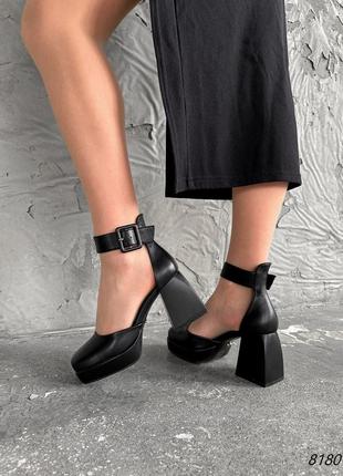 В наявності: 39 39 40 туфлі жіночі merica чорні екошкіра преміум якості9 фото