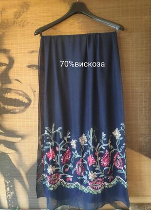 Палантин/70%віскоза/75*187см/вишивка