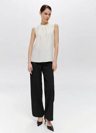 Стильная белоснежная блуза блузка без рукав р.46-48/eur38