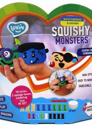 Squishy monsters тм lovin набір для ліплення з повітряним пластиліном