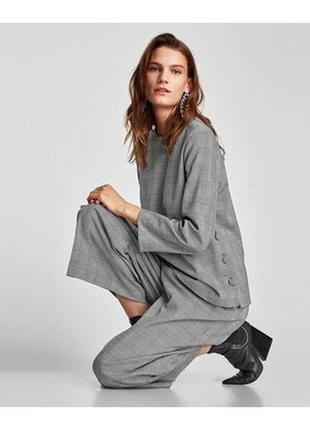 Елегантні штани зара кюлоти з високою талією широкі штани принт від zara