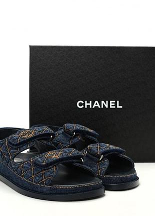 Джинсові босоніжки сандалі на липучках chanel джинсовые босоножки стеганые сандали