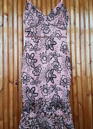 Кружевное платье миди, сарафан allyson collection.