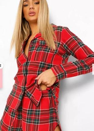 Домашние фланелевые шорты в клетку шотландки boohoo2 фото