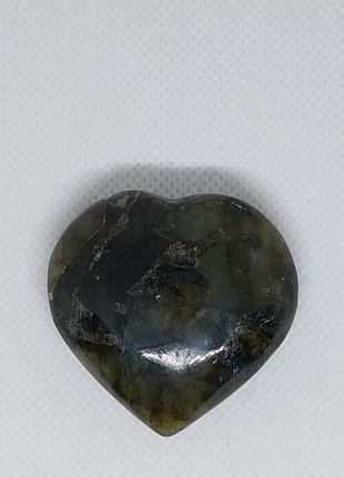 Лабрадор кабашон камінь серце без оправи 44*47*16 мм. натуральний лабрадор індія4 фото