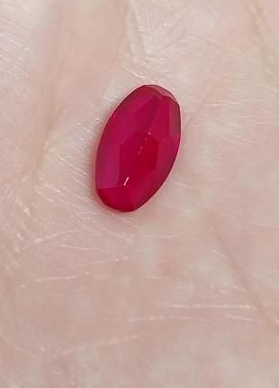 Рубин кабошон граненый 15 * 8 * 4,5 мм камень под украшение с натуральным рубином индия