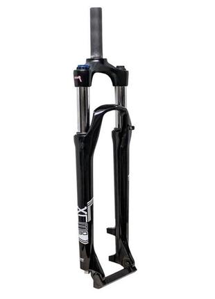Вилка 29" амортизаційна з локаутом алюміній 1-1/8 rod-260 б/різьб. travel-100mm под диск.торм. чорна suntour
