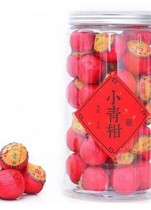 Чай спелый шу пуэр в зеленом мандарине «синьхой сяоцин» 1шт (12-15г)