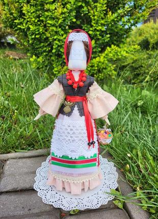 Лялька інтер'єрна "святкова" 30 см, авторська мотанка, сувенірна ляля