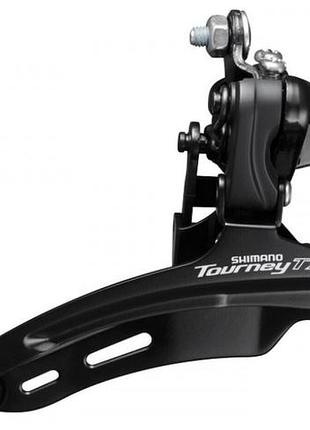 Перемикач перед. верхній хомут н/тяга  max-42t під трубу 28,6мм чорний shimano fd-tz500 индекс.