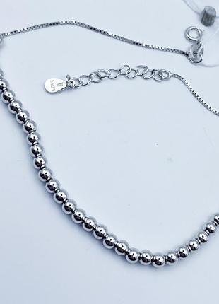 Браслет на ногу срібний "кульки" 21+3 см 3,61 г