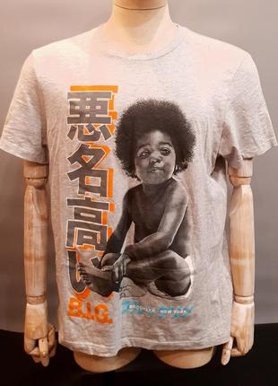 Футболка серая the notorious big, хлопок, primark, размер l, состояние 5+