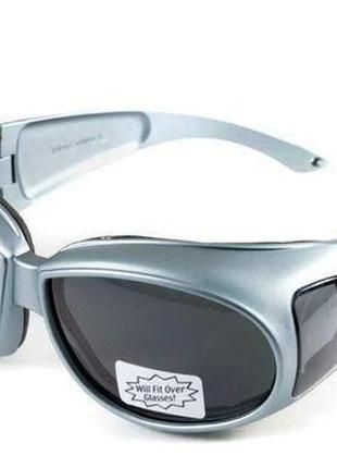 Окуляри захисні з ущільнювачем global vision outfitter metallic (gray) anti-fog, чорні в сірій оправі