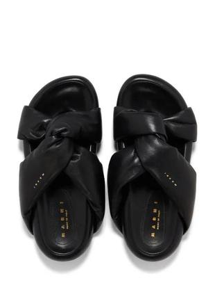 Шлепки marni черные бежевые