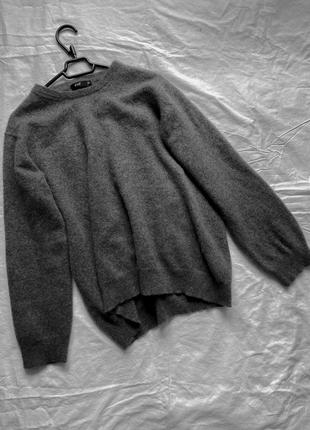 100% кашемір сірий якісний светр від бренду f&f кашеміровий, натуральний, м'який, теплий обмін1 фото