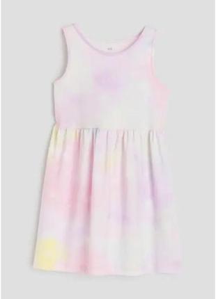 Летнее платье светло-розовое узорчатое h&amp;m 98/104, 110/116, 134/140см