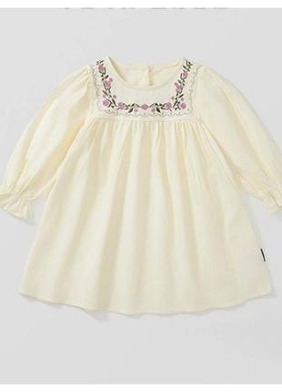 Детское нежное платье с вышивкой