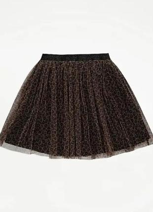 Юбка леопардовый принт george 146/152см
