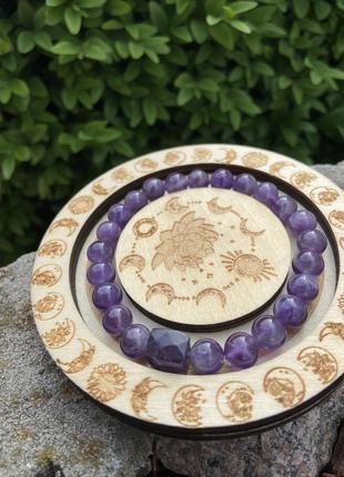 Браслет из натурального аметиста 8 мм камень