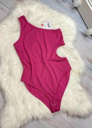 Розовый боди, новый боди в рубчик