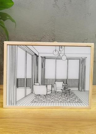 Ночник картина аккумуляторная - осень (картина светильник) - картина с подсветкой