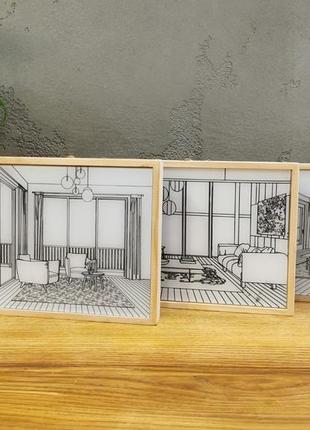 Ночник картина аккумуляторная - осень (картина светильник) - картина с подсветкой