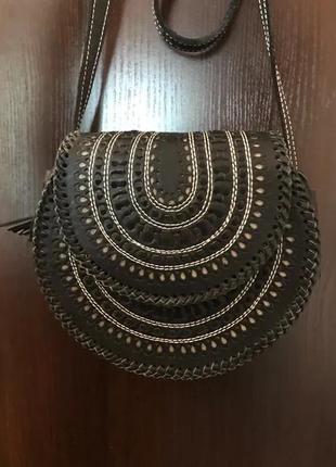 Етнічна українська шкіряна сумка