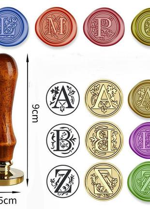 Набор для сургучной печати №0 факсимиле печать с буквой+сургуч+ложка