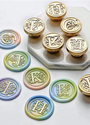 Набор для сургучной печати №0 факсимиле печать с буквой+сургуч+ложка