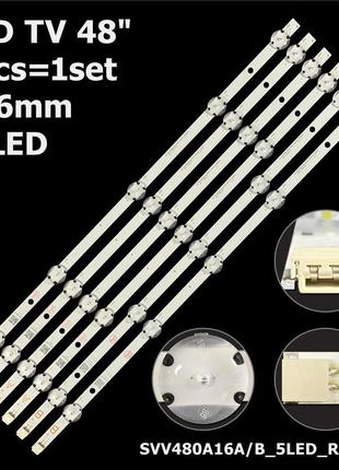 Led підсвітка tv 48" inch 5-led 3v 446mm svv480a16a_5led_rev03_150803 svv480a16b ves480unds-2d-n11 6шт.