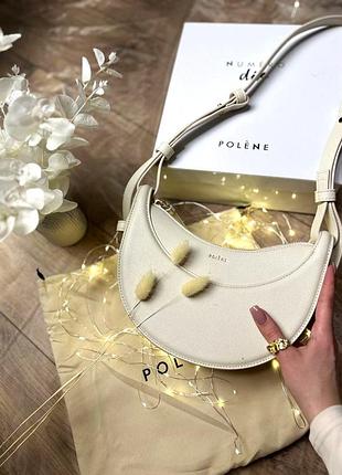 Шкіряна молочна сумка polene, трендова сумка polene