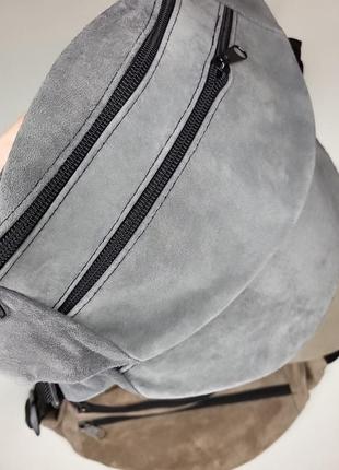 Бананка из натуральной замши кожаная сумка на пояс на плечо барсетка месенджер клатч кошелек