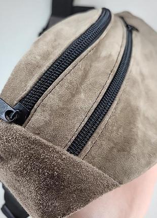 Бананка из натуральной замши кожаная сумка на пояс на плечо барсетка месенджер клатч кошелек