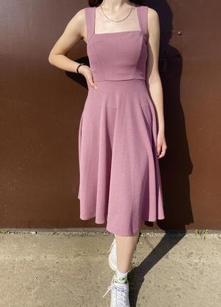 Сукня міді рожева4 фото