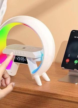 Лампа ночник с беспроводной зарядкой и bluetooth динамиком g-lite xm-x63