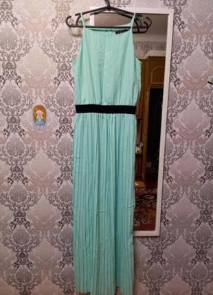 Сарафан макси длинный в пол плиссе гофре шифоновый