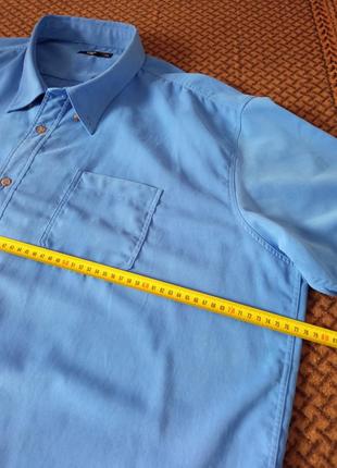 ‼️батал‼️ мужская одежда/ брендовая рубашка на короткий рукав 💙 размер 68/70/8xl, пог - 78 см,