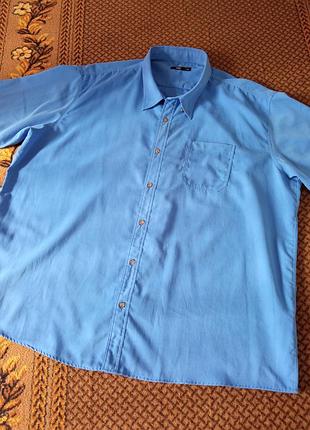 ‼️батал‼️ мужская одежда/ брендовая рубашка на короткий рукав 💙 размер 68/70/8xl, пог - 78 см,