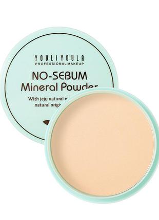 Компактная минеральная пудра youliyoula no - sebum mineral powder матирующая пудра айвори 01 тон 10г