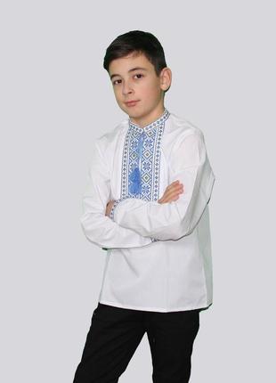 Вышиванка для мальчика с желто-синей вышивкой