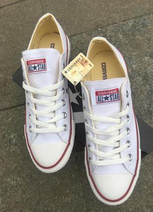 Класичні кеди converse white низкие белые кеды конверсы
