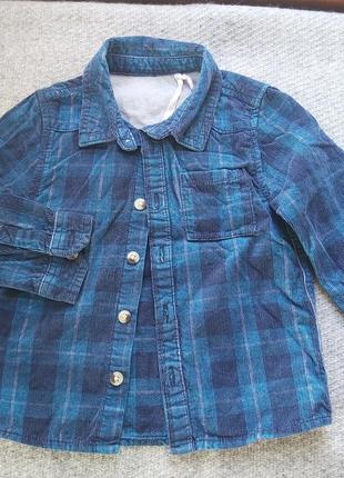 Рубашка велвет 12-18 месяцев
